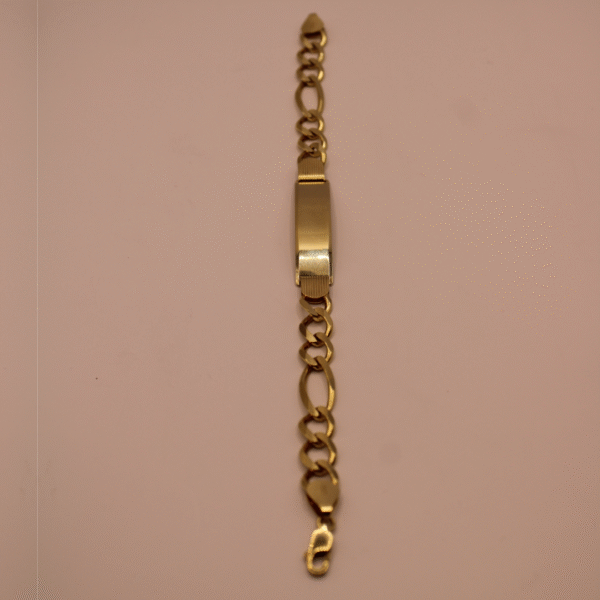 Pulsera Esclava Fígaro en Oro Amarillo 14K - Image 2